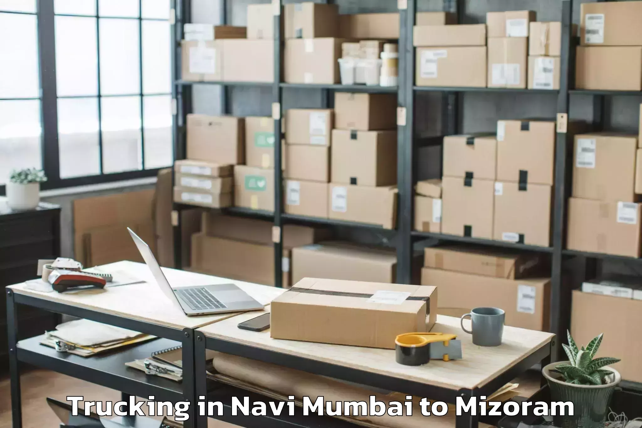 Affordable Navi Mumbai to Zawlnuam Trucking